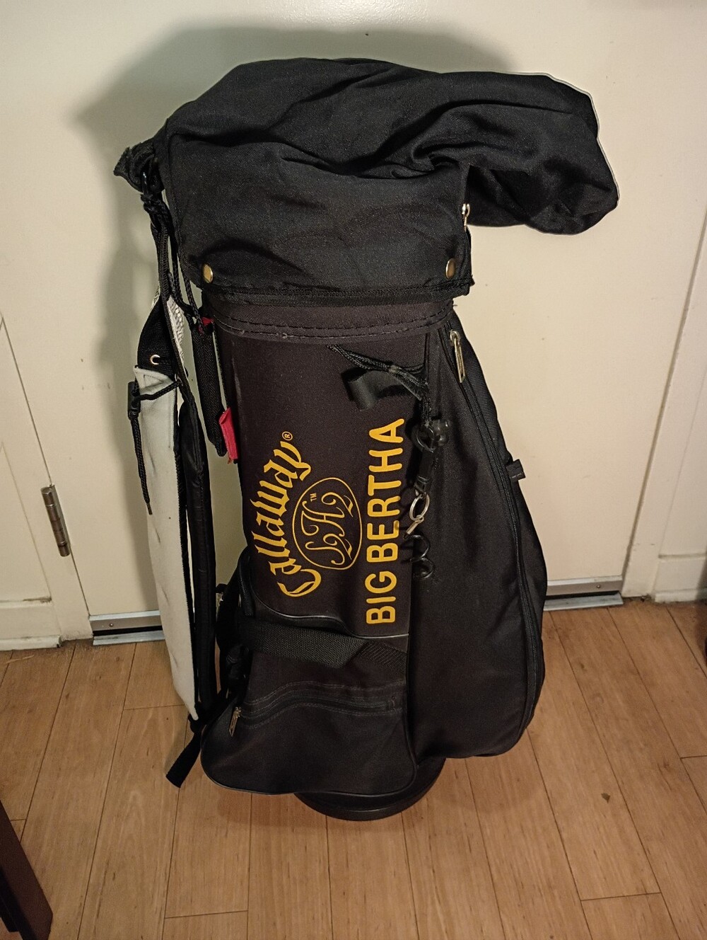 Vintage Callaway Big Bertha S2H2 Golf Cart Bag Black W/ Rain Cover & Strap